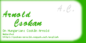 arnold csokan business card